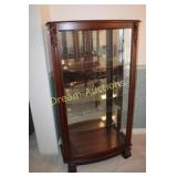 Display Cabinet with Bow Glass Front, Side Doors
