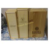 3 Wooden Wine Boxes