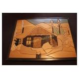 Wooden Hand Made Wall Hanging 21.5x17