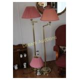 2 Floor Lamps 60H & Desk Lamp
