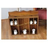 Wooden Shelf with Milk Glass 23.5x31