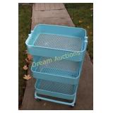 Metal Cart on Wheels 16.5x12x31H
