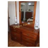 Wooden Dresser & Mirror 48x17x69H