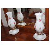 Pair of Milkglass Lamps 12.5H