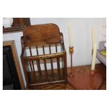 3 Candle Holders & Magazine Rack