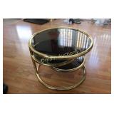 3 Tier - Adjustable Brass/Glass Coffee Table