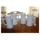 4 Milk Glass Mugs
