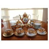7 Place JKW German Fine Porcelain Tea Pot, Sugar&