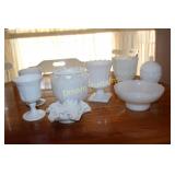 8 Pieces of Milk Glass