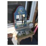 Painted Stool & Mirror Painted Stool & Mirror