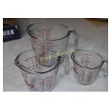 3 Fire King Measuring Cups 3 Fire King Measuring Cups