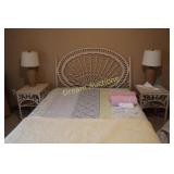Rattan 53' Wide Headboard & 2 Rattan Side Tables Rattan 53' Wide Headboard & 2 Rattan Side Tables