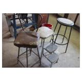 3 Tatty/old Metal Stools 3 Tatty/old Metal Stools