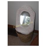 Rattan Mirror & Basket Rattan Mirror & Basket