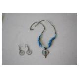 Turquoise Native Necklace & Earrings Set