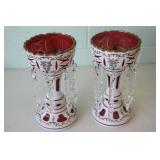 Pair of Czech Bohemian Mantle Lustre