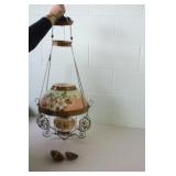 Vintage Oil Lamp Chandelier some damage