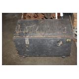 Wooden Box on Wheels 25.5 x 13.5 x 15H