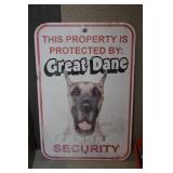 Metal Great Dane Sign