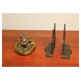 Cast Book Ends, Compass & Ashtray