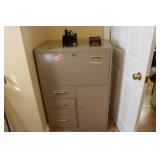Commadore Metal Desk, Filing Cabinet & Contents