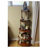 Wooden Corner Nic Nac Stand & Contents