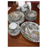 Myott Dishes, "The Hunter"7 Dinner Plates, 6 Side