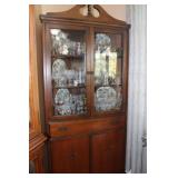 Vintage Wooden Corner Cabinet excl Contents,
