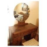 Dresser & Mirror 40x17x64H & Stool