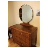 Wood Dresser / Mirror 40x17x64H