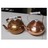 2 Decorative Copper Tea Pots