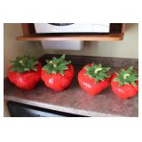 4 Strawberry Cannisters