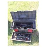 Rubbermade Toolbox & Contents, Sockets, Hammer,