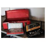 Red Metal Toolbox & Contents & Sockets