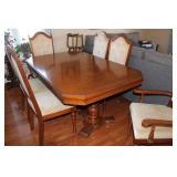 Wooden Table & 6 Chairs 68x42.5x30H & 1 Leaf