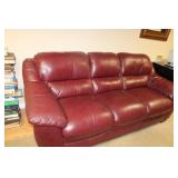 Burgundy Leatherlike Couch 86L