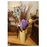 Faux Flowers & Vase