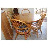 Wooden Table & 5 Chairs & 2 Leaf`s
