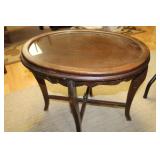 Oval Glasstop Side Table, needs attention