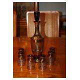 Retro Decanter & 6 Glasses