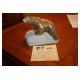 Signed 'Maurice L. Lund' Soapstone Bear 6'L