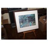 2 Signed Prints & Easel
