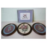 4 Lovely Framed Tapestries