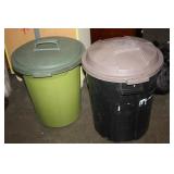 2 Plastic Garbage Bins 26H