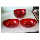 6 Red Bowls