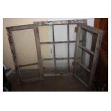 3 Vintage Windows with Glass