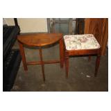 Vintage Side Table & Stool