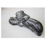 Carved Soapstone Whale 7L