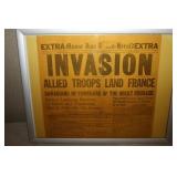 Framed War Newspaper Cutting of 6 June 1944