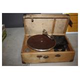 Vintage Record Player in Wooden Box